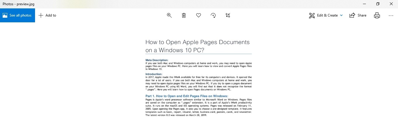 apple pages on windows