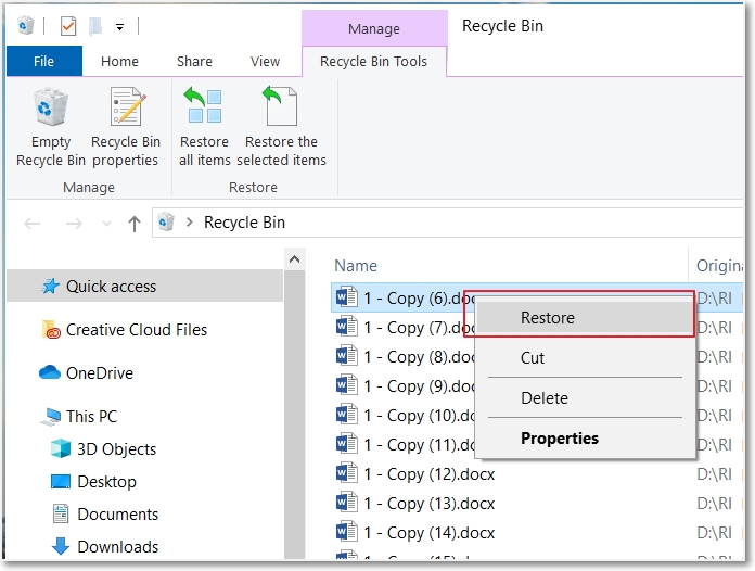 how to retrieve deleted files after emptying recycle bin