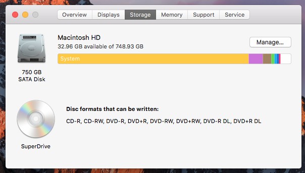how to clear disk space on mac