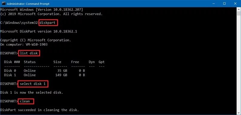 hard disk format cmd command