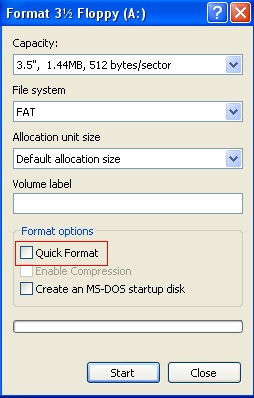 how do i format sony floppy disk in dos 5.0