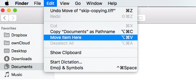 mac paste shortcut cut and paste file