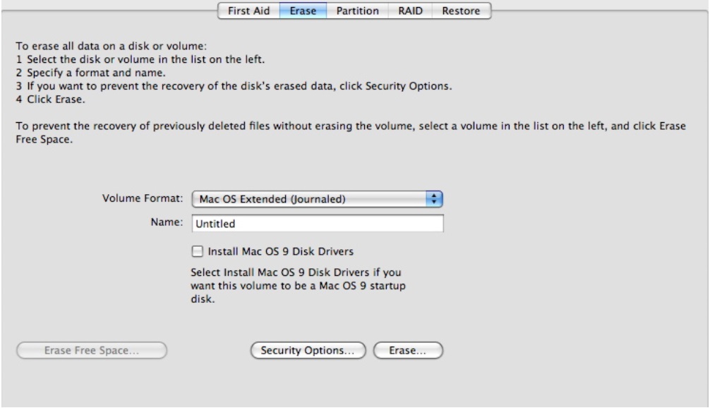 format a mac hard drive for os install