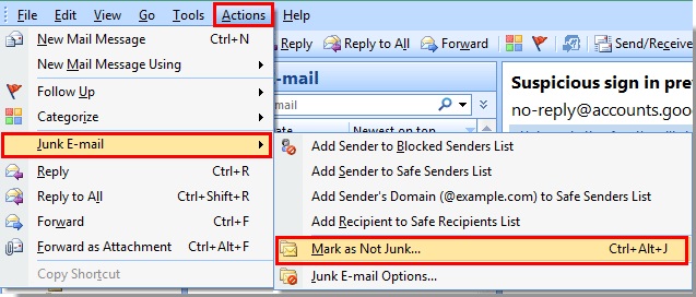 outlook not ing all emails