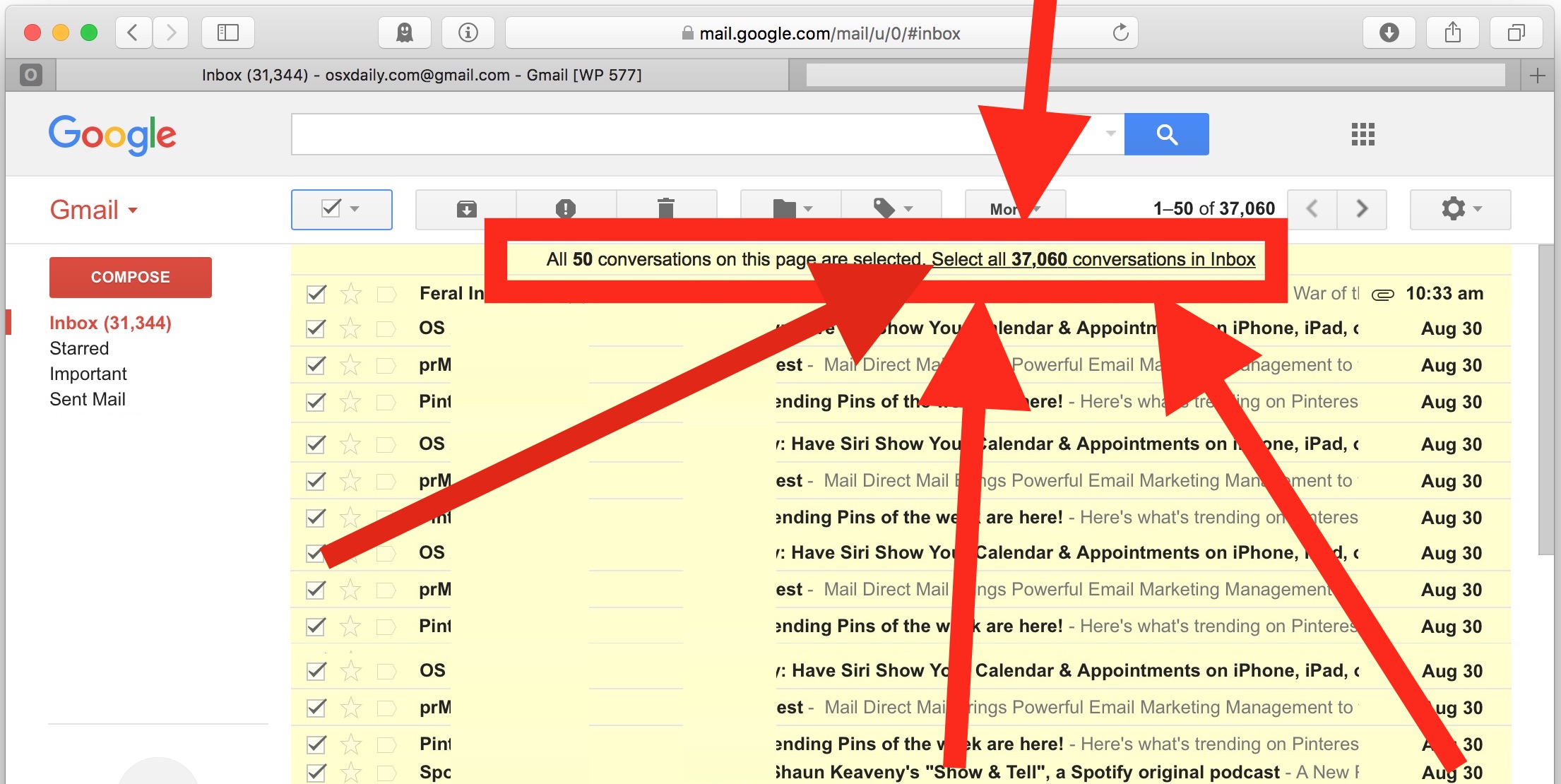 gmail few mails are not showing in my inbox