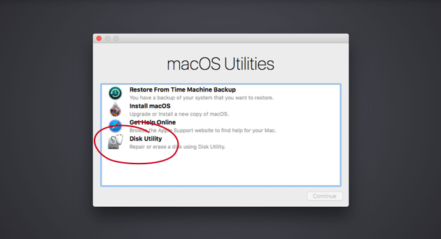 أداة disk Utility لنظام Mac