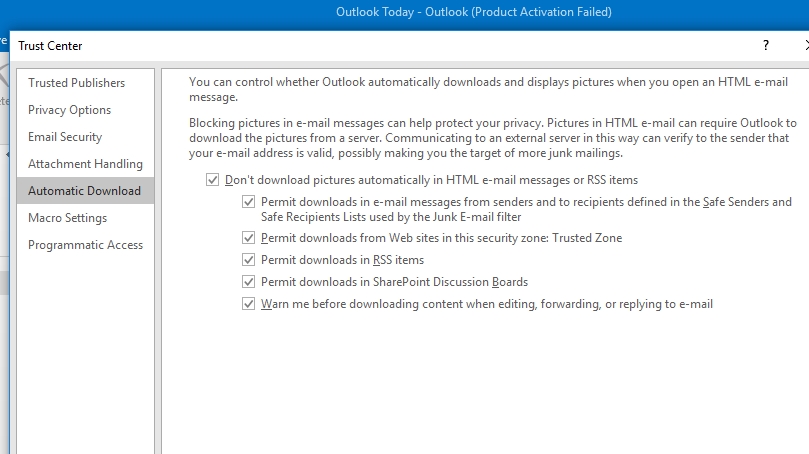 outlook accounts not responding