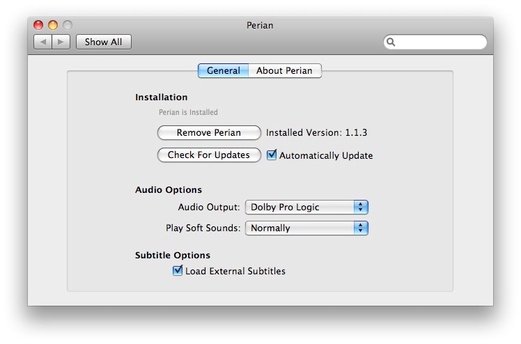 perian quicktime plug in