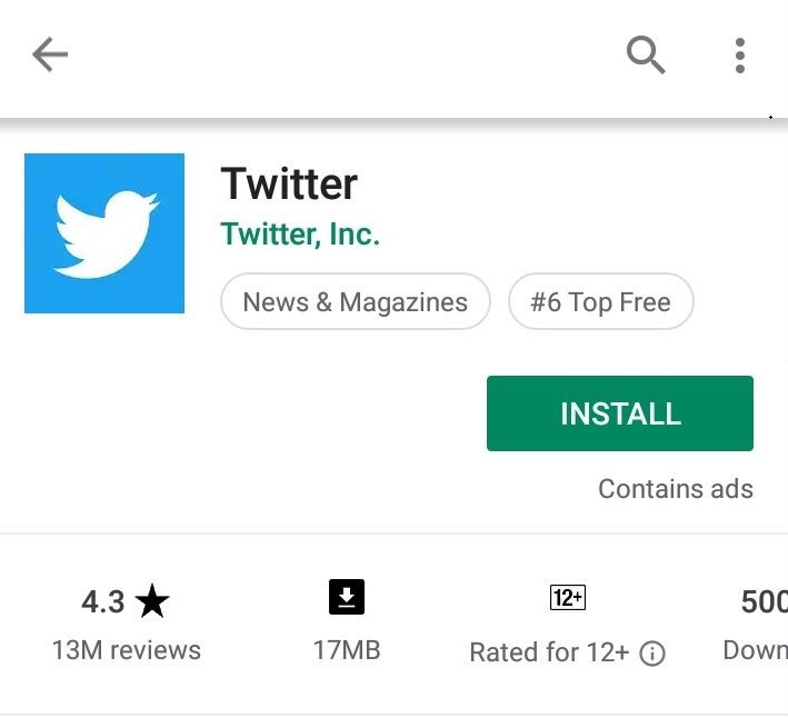 إعادة تثبيت تطبيق twitter 2