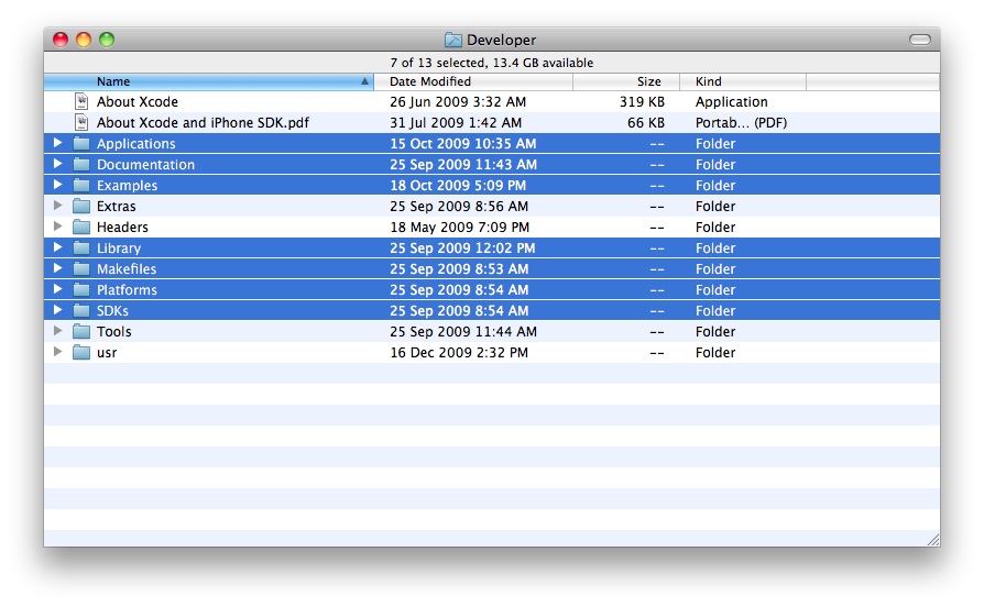 mac select all files