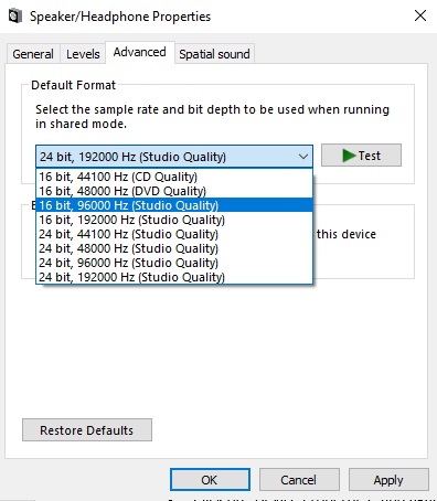 dell audio not working