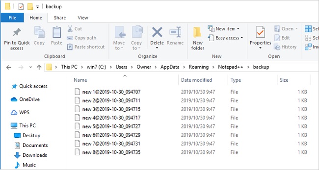 backup simple notepad files