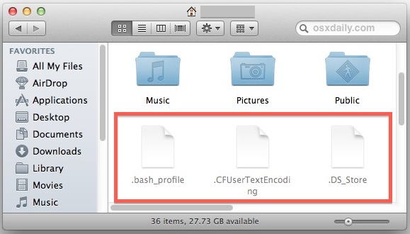 Mac terminal show hidden files