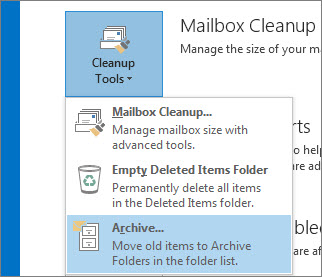 outlook for mac archive button missing