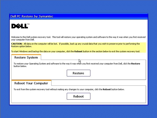 How to reset dell laptop - osesystem