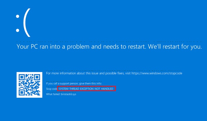 5 Fixes for System Thread Exception Not Handled BSOD in Windows 10