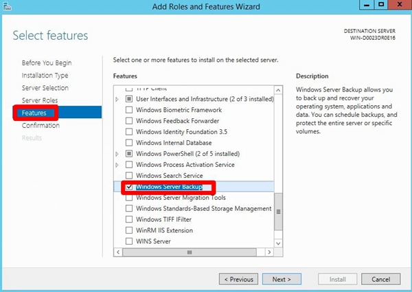Backup Active Directory with Windows Server Backup
