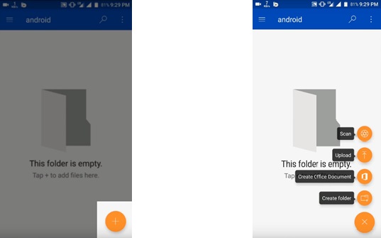 onedrive download files android