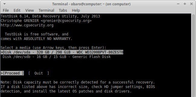 recover files using testdisk 2