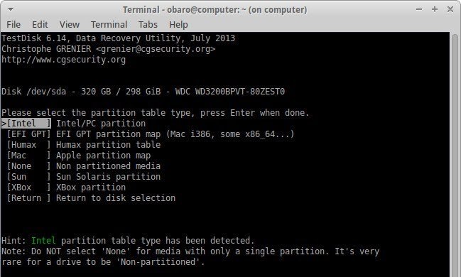 recover files using testdisk 3