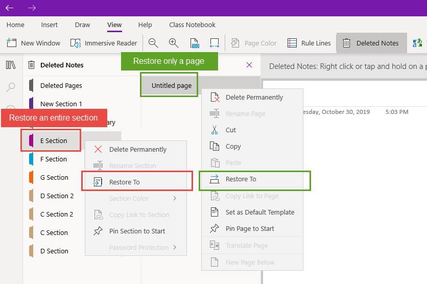 recover deleted notebook onenote