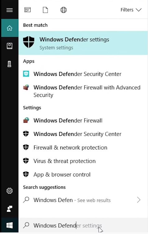 windows 10 firewall settings open any file