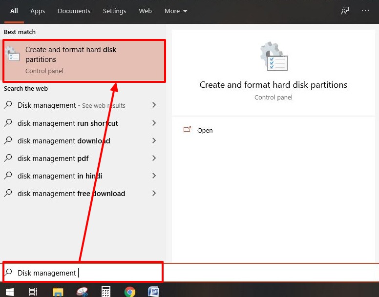  Type disk management