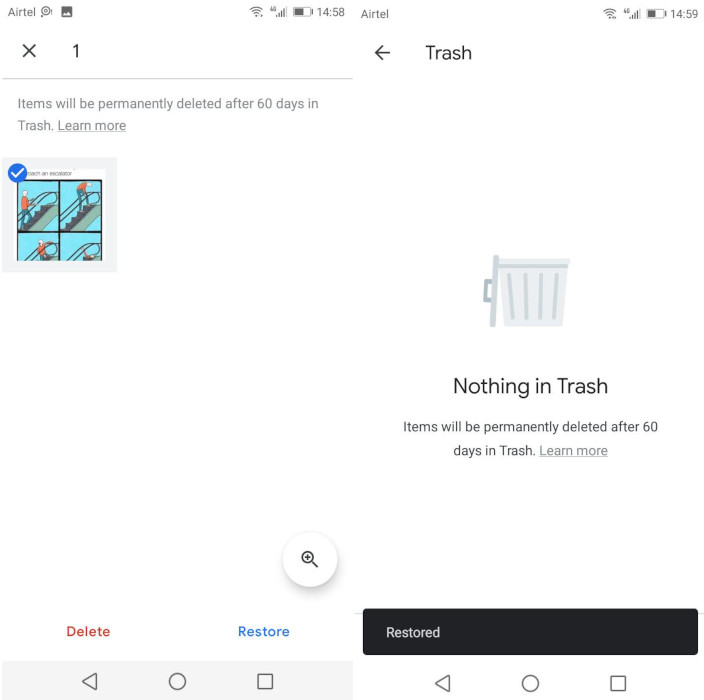 Memulihkan Foto dari Google Trash