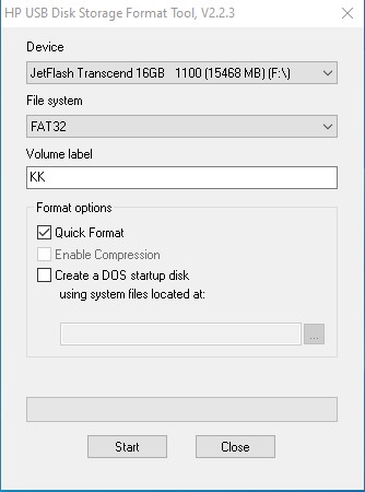 formatage de la carte sd avec un outil tiers