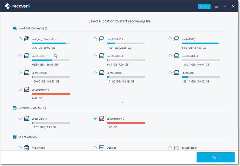 recover lost partition for free