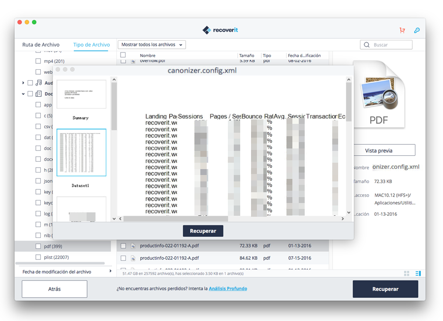 previsualizar documento de Excel