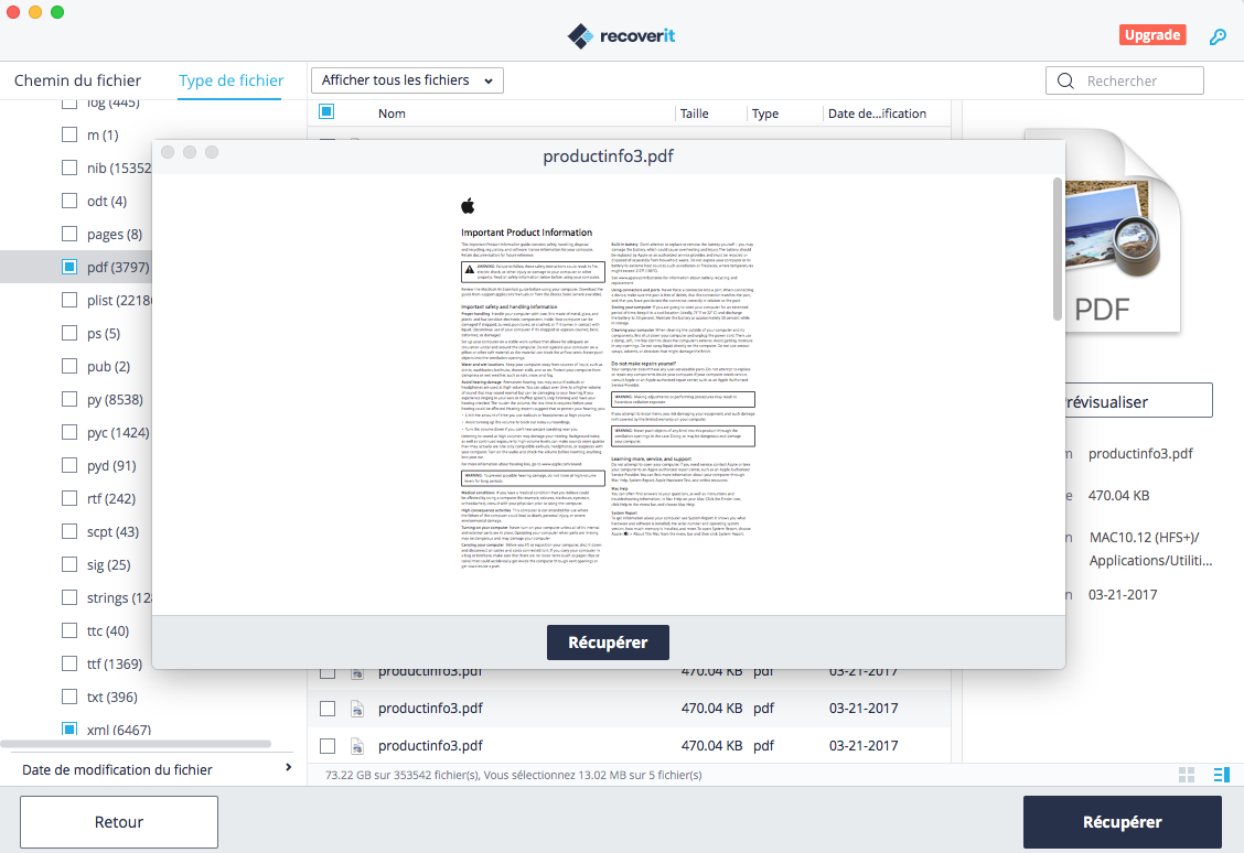 prévisualiser un fichier PDF