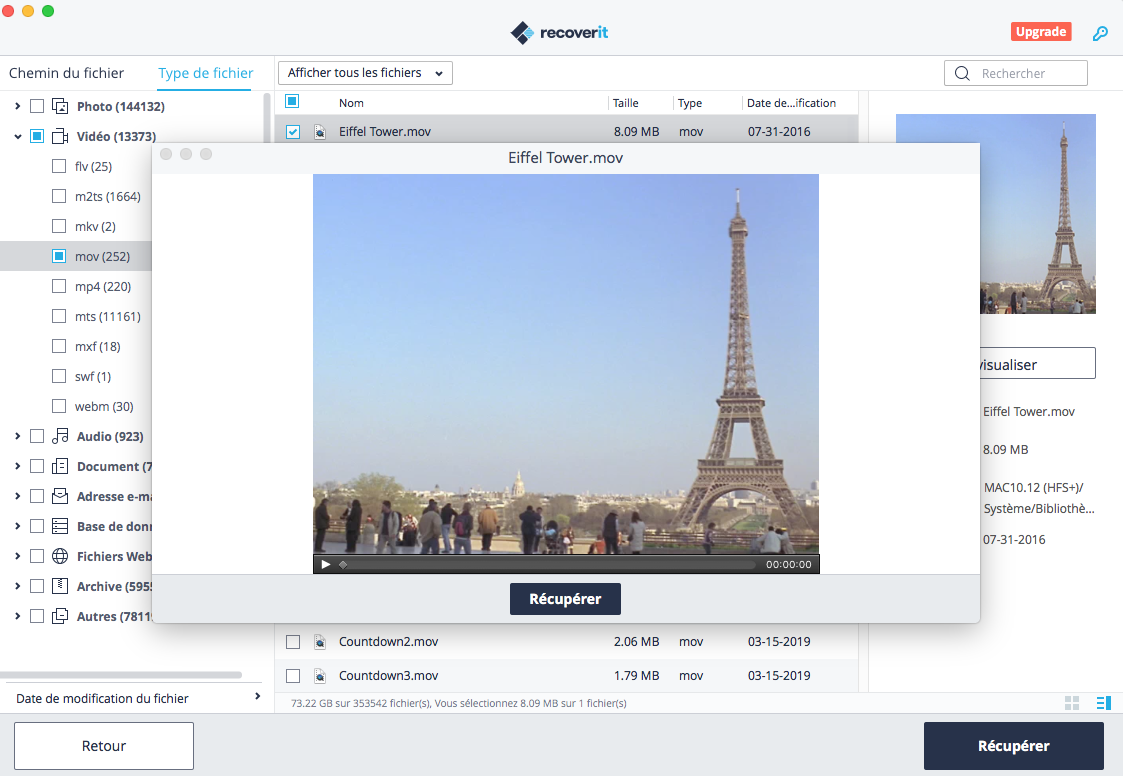 prévisualiser une vidéo