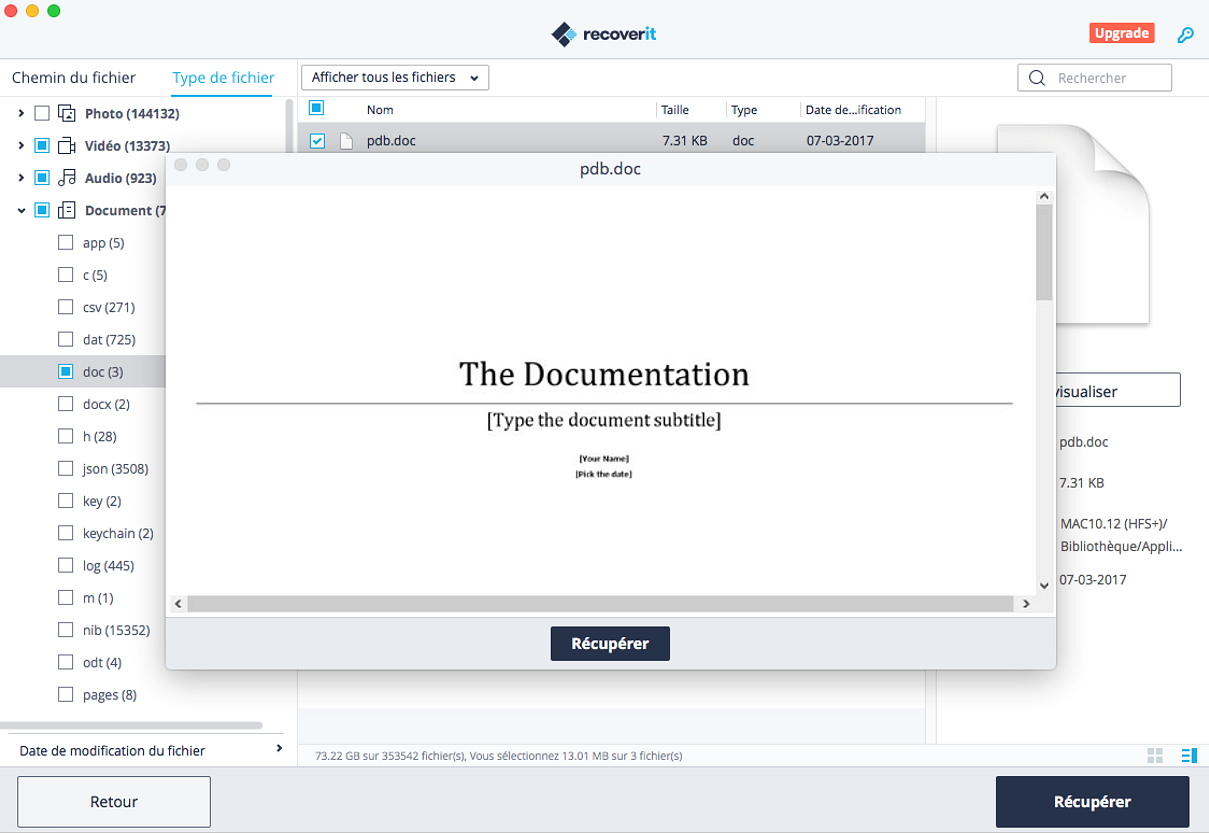 prévisualiser un document Word