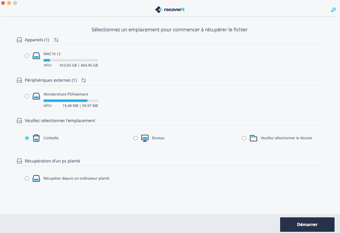 récupération de corbeille sur mac