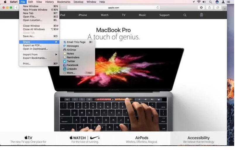 macbook display menu