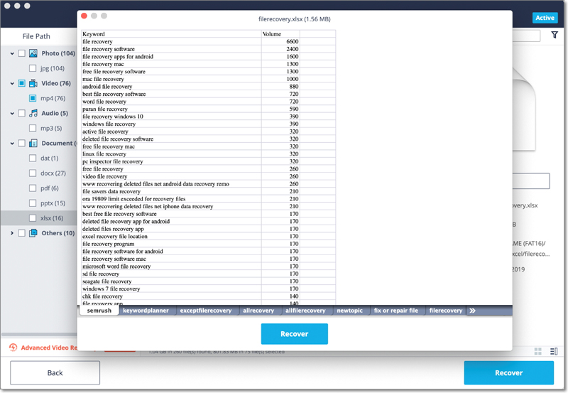 preview an Excel document