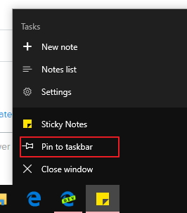 sticky notes on Windows 10