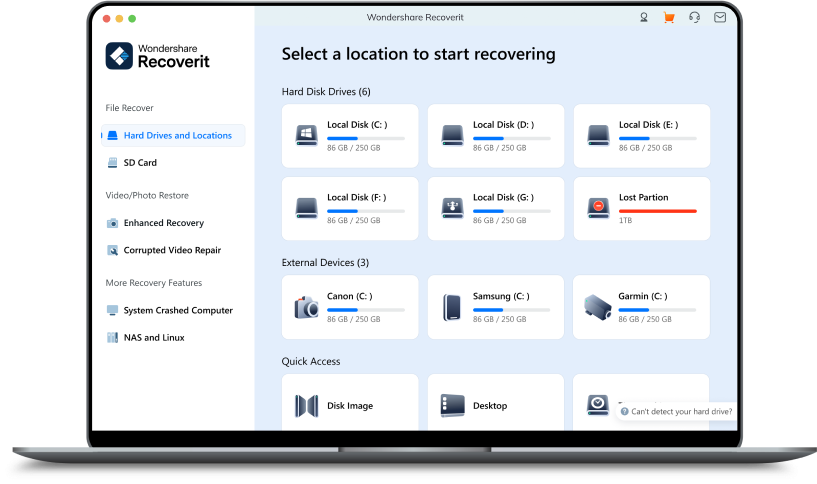 mac data recovery step 1 - select file location